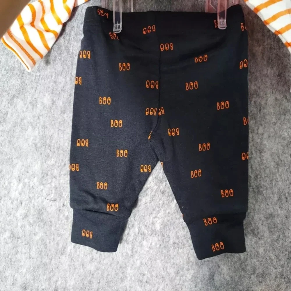 Carters One Piece Set 3 Month Boo Halloween‎ Yah  Long Sleeve Snap Pull On Pants